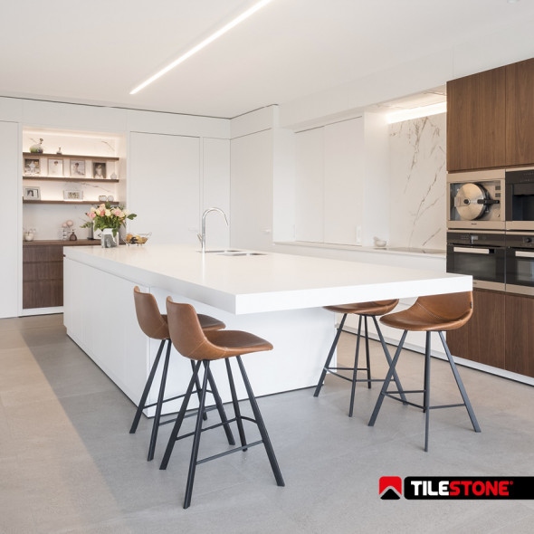 carrelages sol en céramique, carrelages sol, look béton, gris clair, Impermo, moderne & minimaliste